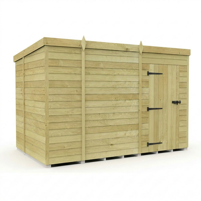 10 x 7 Pent Shed (Single Door, No Windows) - view 5