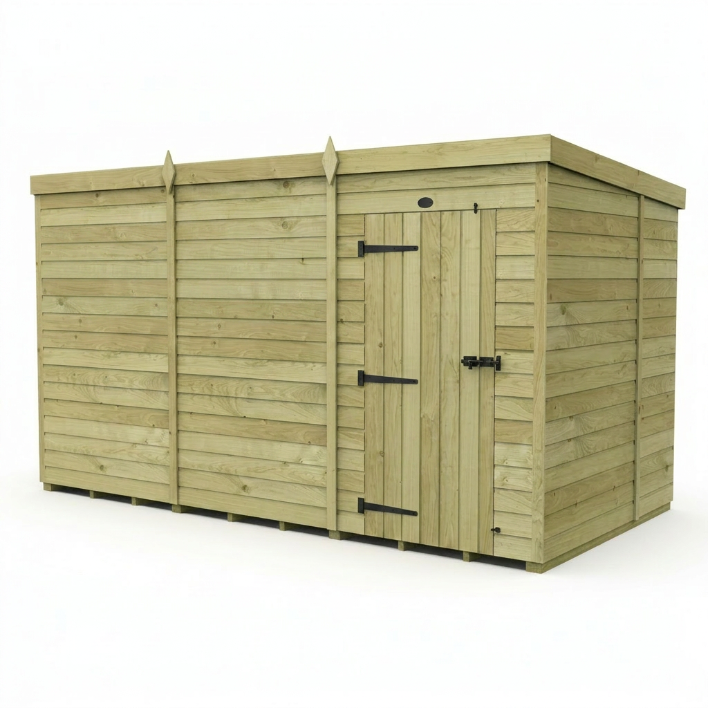 12 x 7 Pent Shed (Single Door, No Windows) - Pent Shed
