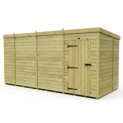 14 x 7 Pent Shed (Single Door, No Windows) - view 3
