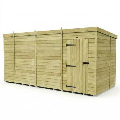 15 x 7 Pent Shed (Single Door, No Windows) - view 3