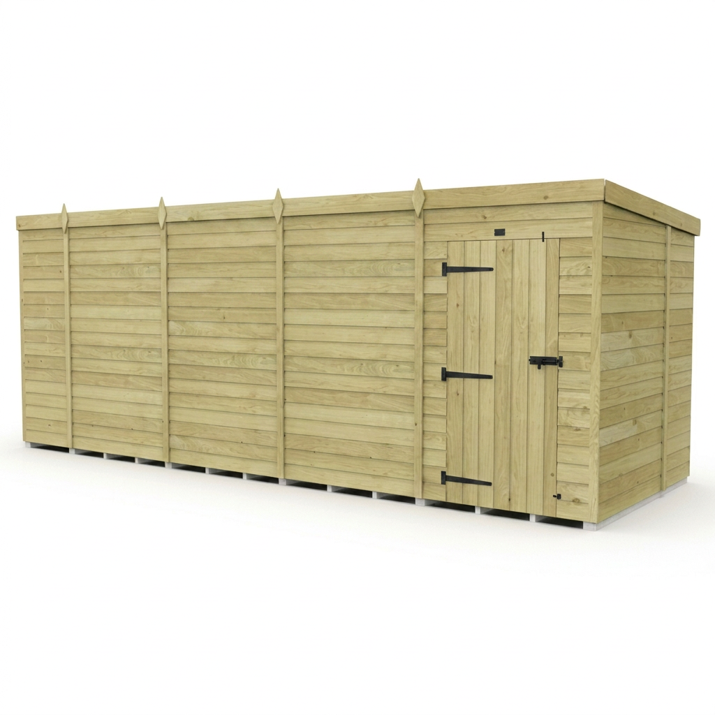 17 x 7 Pent Shed (Single Door, No Windows) - view 2