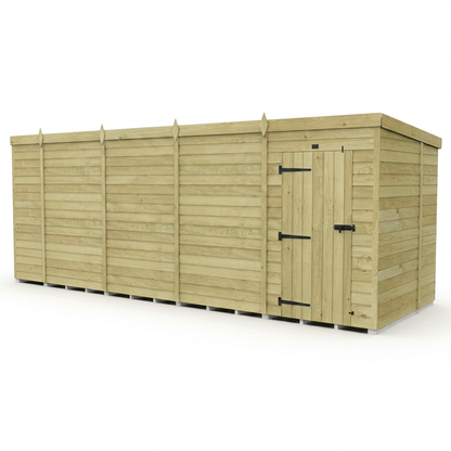 17 x 7 Pent Shed (Single Door, No Windows) - view 2