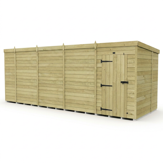 17 x 7 Pent Shed (Single Door, No Windows) - view 2