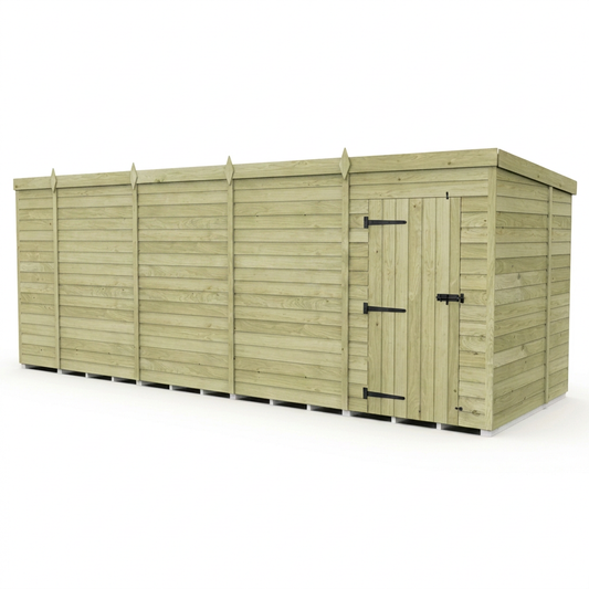 18 x 7 Pent Shed (Single Door, No Windows) - view 2