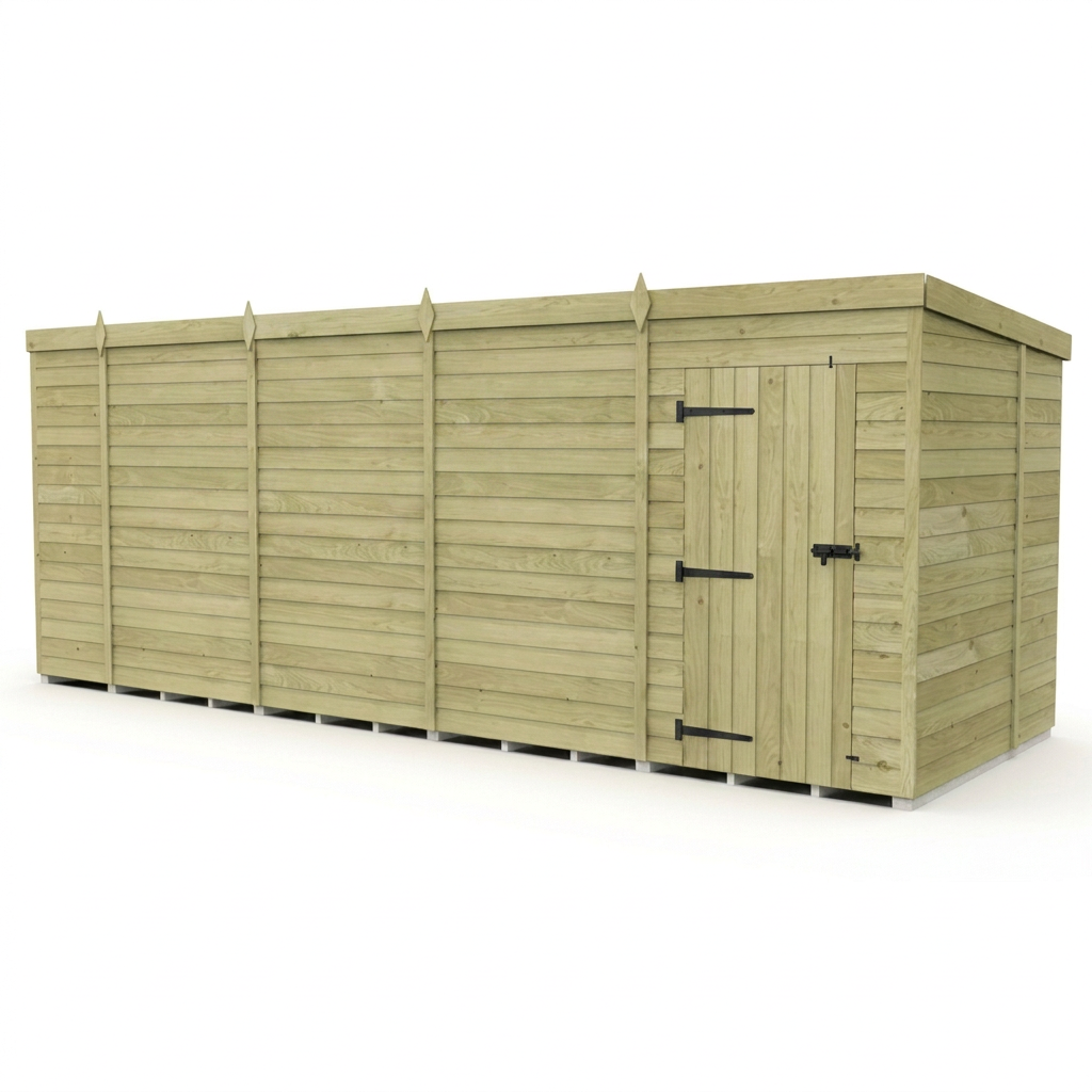 19 x 7 Pent Shed (Single Door, No Windows) - view 3