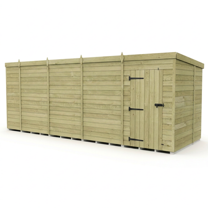 19 x 7 Pent Shed (Single Door, No Windows) - view 3