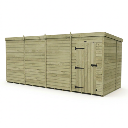 16 x 7 Pent Shed (Single Door, No Windows) - view 4