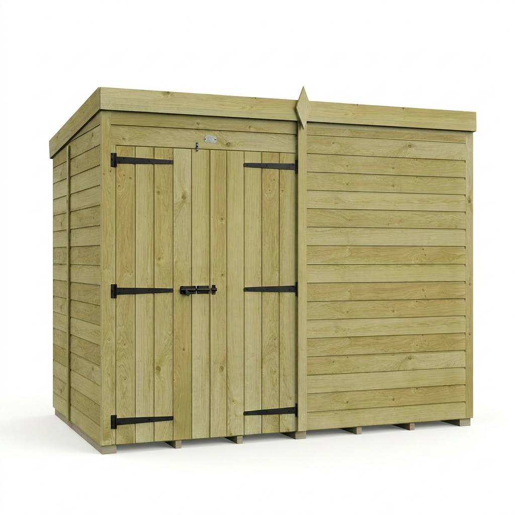 8 x 5 Pent Shed (Double Door, No Windows) - view 3
