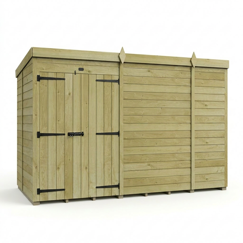 10 x 5 Pent Shed (Double Door, No Windows) - view 5