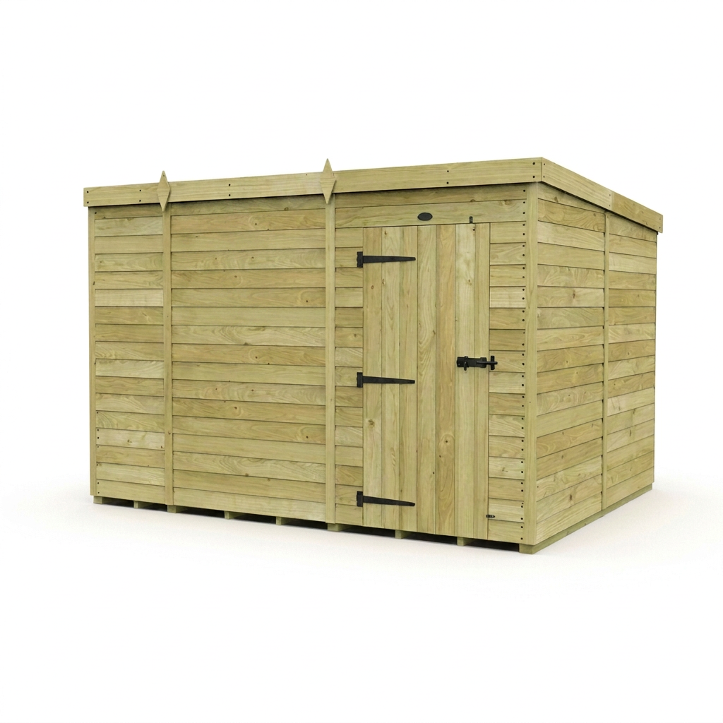 9 x 8 Pent Shed (Single Door, No Windows) - view 3