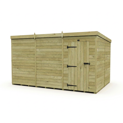 12 x 8 Pent Shed (Single Door, No Windows) - view 3