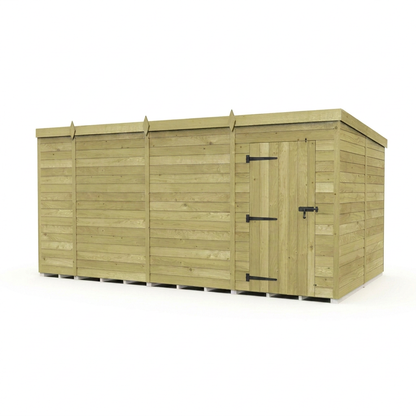 14 x 8 Pent Shed (Single Door, No Windows) - view 4