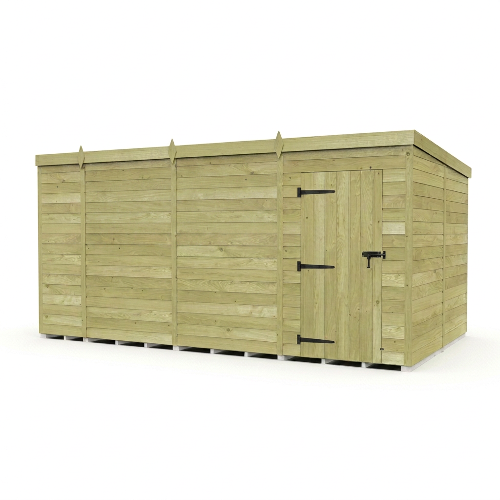 15 x 8 Pent Shed (Single Door, No Windows) - Pent Shed