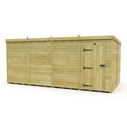 16 x 8 Pent Shed (Single Door, No Windows) - view 3