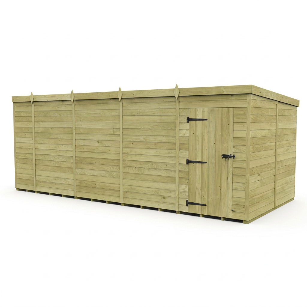 19 x 8 Pent Shed (Single Door, No Windows) - Pent Shed