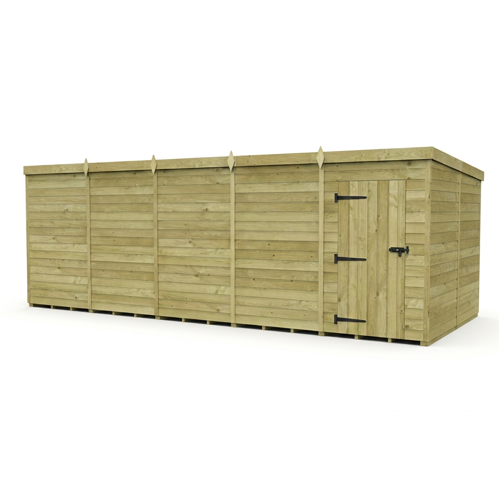 20 x 8 Pent Shed (Single Door, No Windows) - view 4