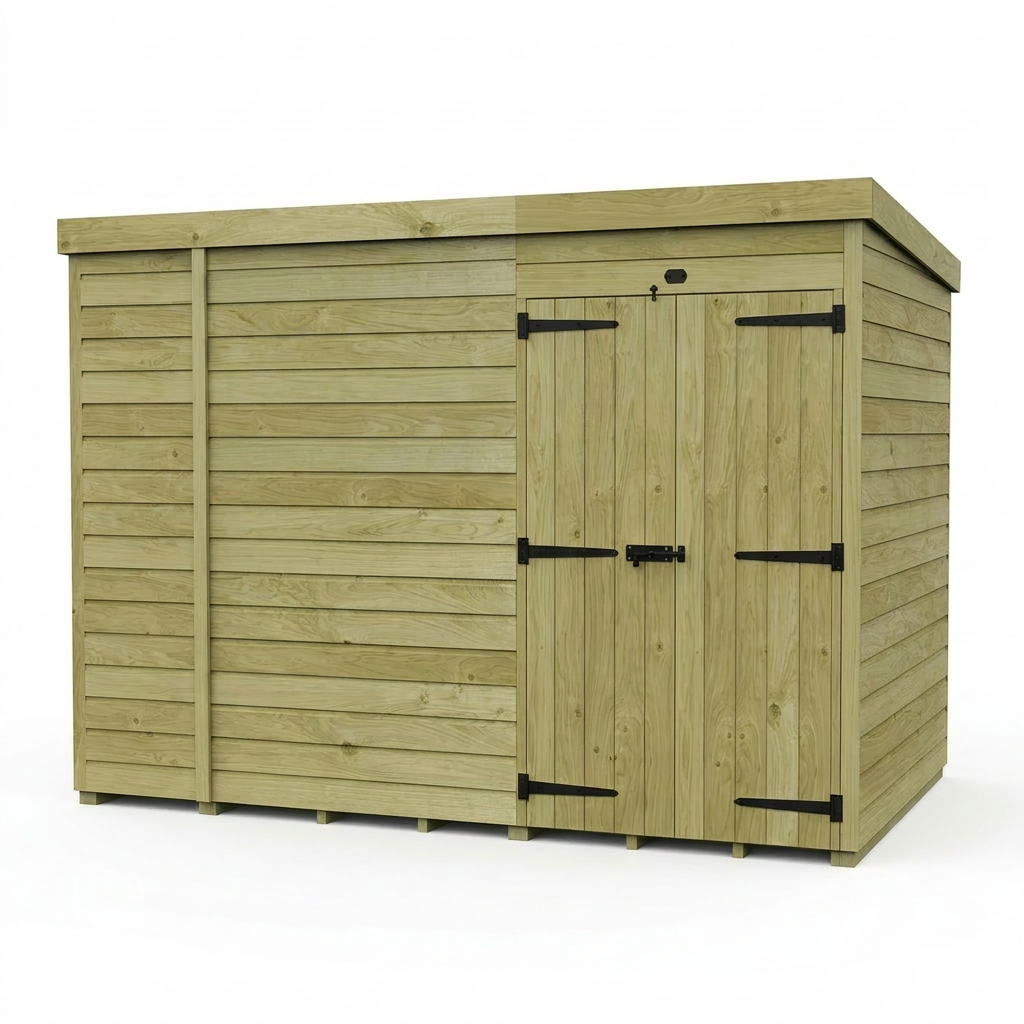 11 x 5 Pent Shed (Double Door, No Windows) - view 5