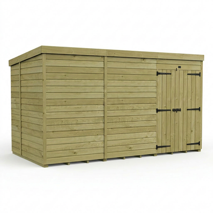 12 x 5 Pent Shed (Double Door, No Windows) - view 6