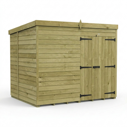 8 x 6 Pent Shed (Double Door, No Windows) - view 4