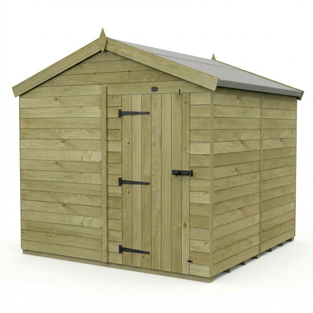 8 x 8 Apex Shed (Single Door, No Windows) - view 3