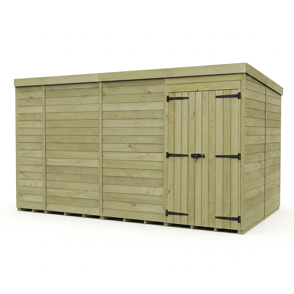 14 x 8 Pent Shed (Double Door, No Windows) - view 4