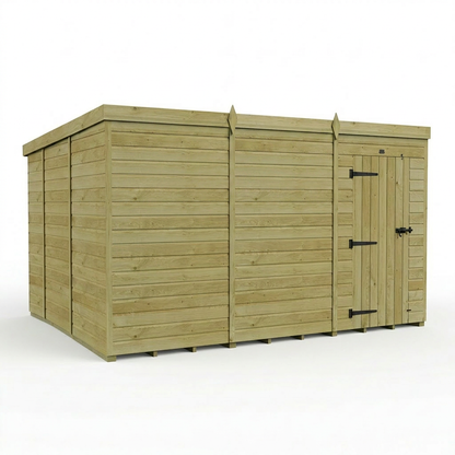 12 x 10 Pent Shed (Single Door, No Windows) - view 6