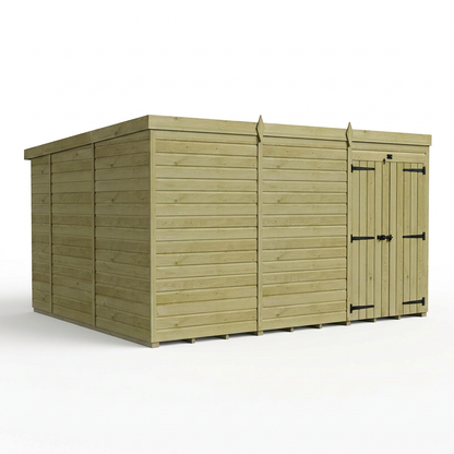 12 x 10 Pent Shed (Double Door, No Windows) - view 5