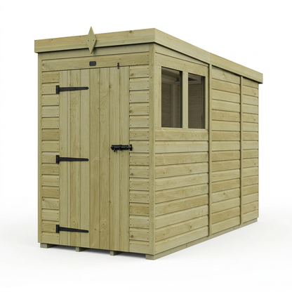 4 x 9 Pent Shed (Single Door, With Windows) - view 3
