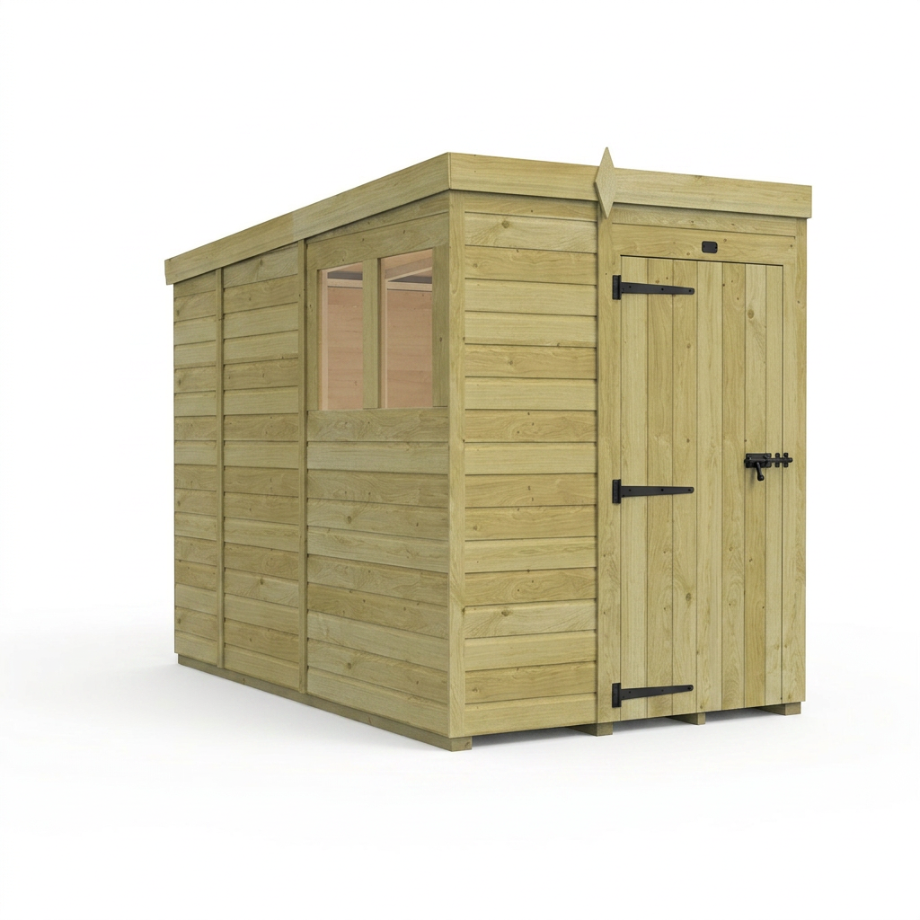 5 x 9 Pent Shed (Single Door, With Windows) - view 4