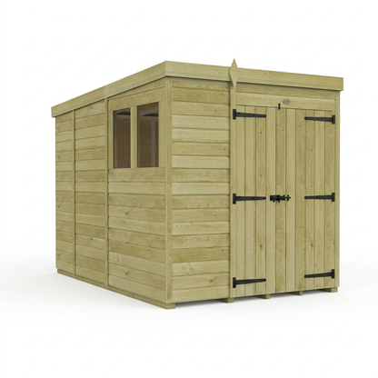 6 x 9 Pent Shed (Double Door, With Windows) - view 5