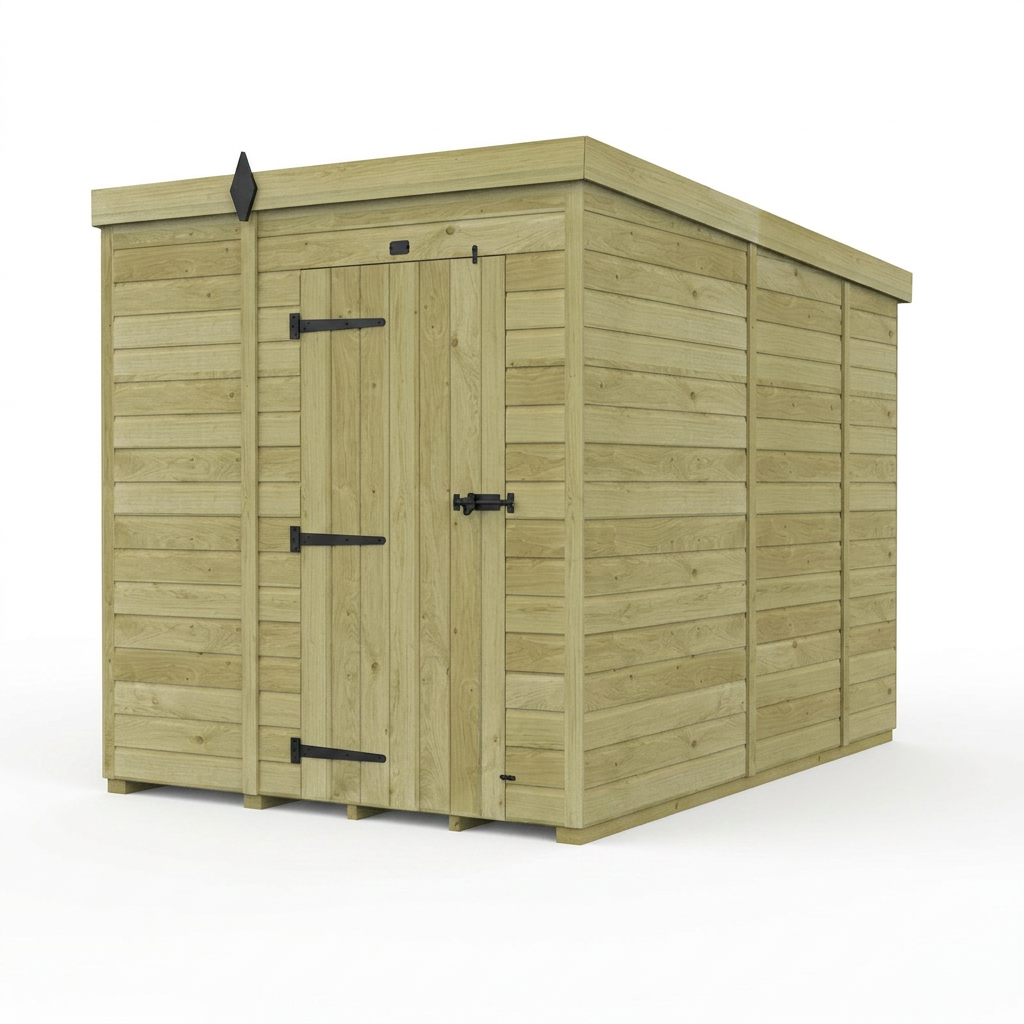 6 x 9 Pent Shed (Single Door, No Windows) - view 2