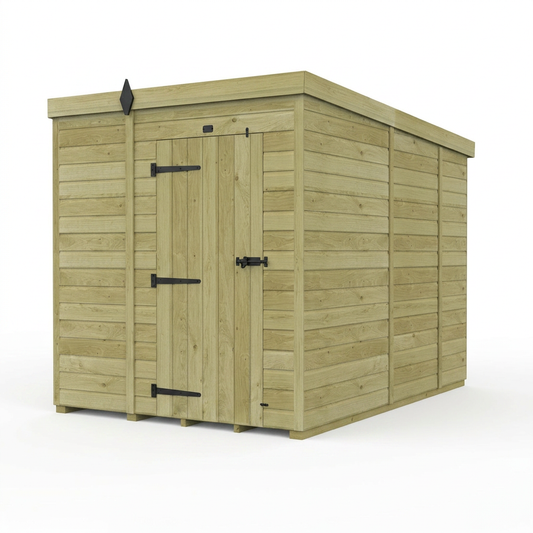 6 x 9 Pent Shed (Single Door, No Windows) - view 2