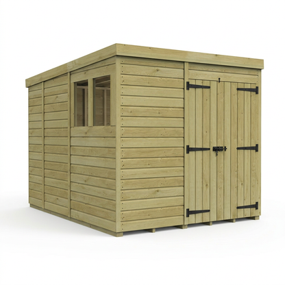 7 x 9 Pent Shed (Double Door, With Windows) - Pent Shed
