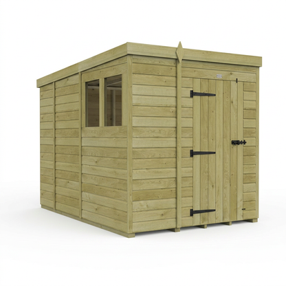 6 x 9 Pent Shed (Single Door, With Windows) - view 2