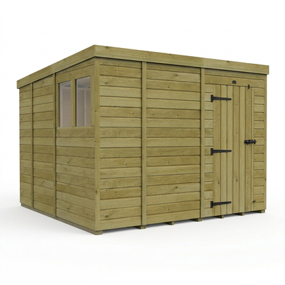 9 x 9 Pent Shed (Single Door, With Windows) - view 4