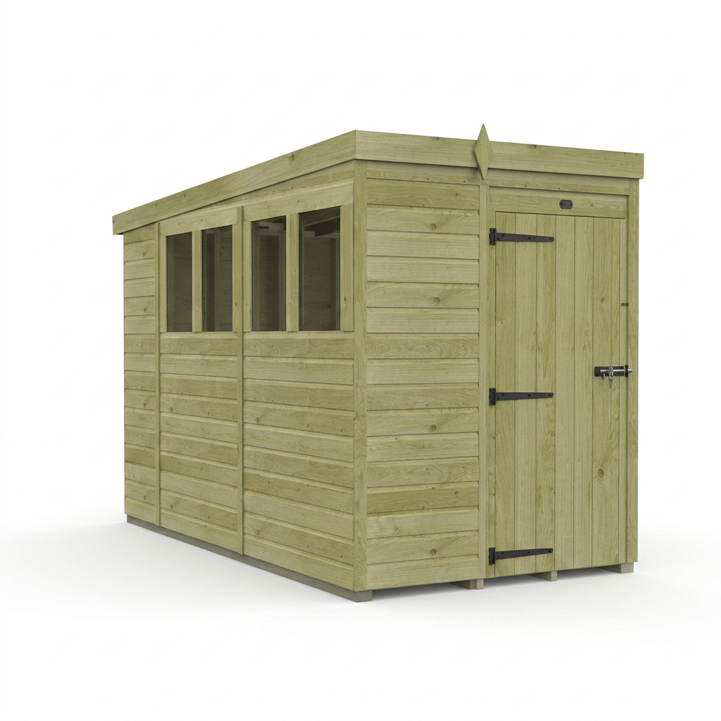 5 x 10 Pent Shed (Single Door, With Windows) - view 3