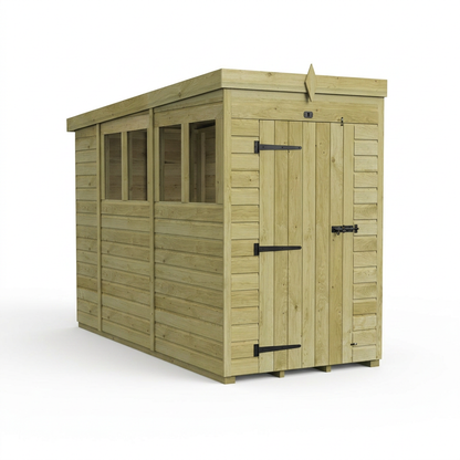 4 x 10 Pent Shed (Single Door, With Windows) - view 3
