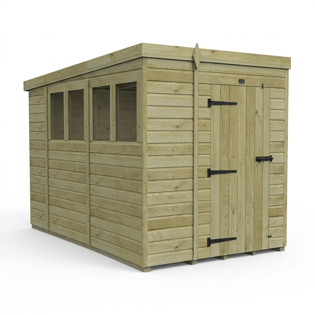 6 x 10 Pent Shed (Single Door, With Windows) - view 4