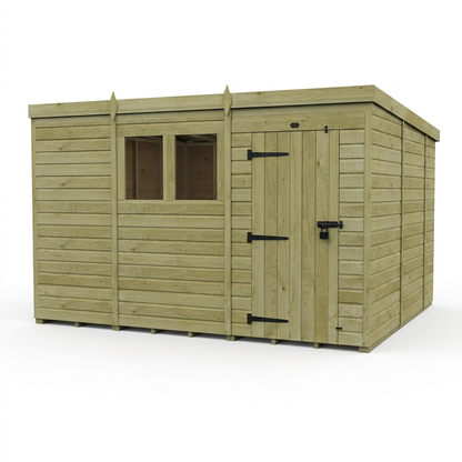 11 x 10 Pent Shed (Single Door, With Windows) - view 5
