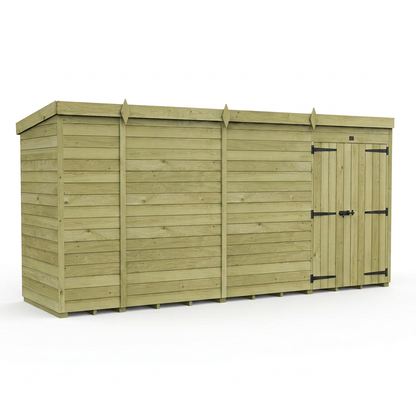 13 x 4 Pent Shed (Double Door, No Windows) - view 6