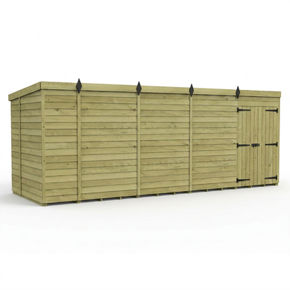 17 x 5 Pent Shed (Double Door, No Windows) - view 3