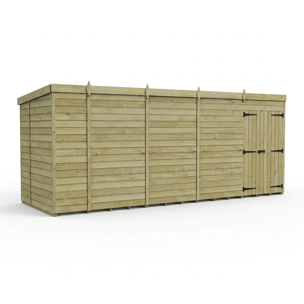 18 x 5 Pent Shed (Double Door, No Windows) - view 5