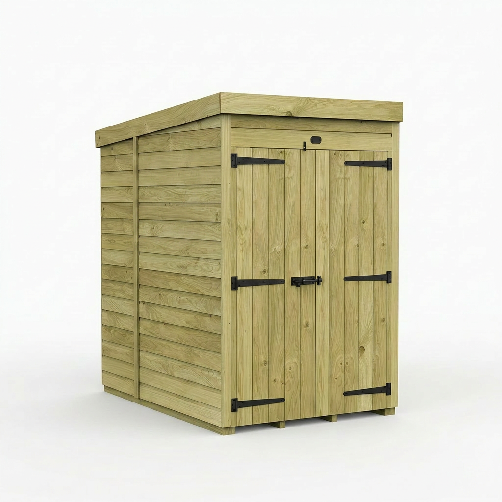 4 x 6 Pent Shed (Double Door, No Windows) - view 5