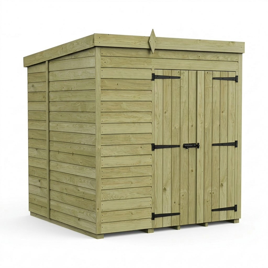 6 x 6 Pent Shed (Double Door, No Windows) - view 5
