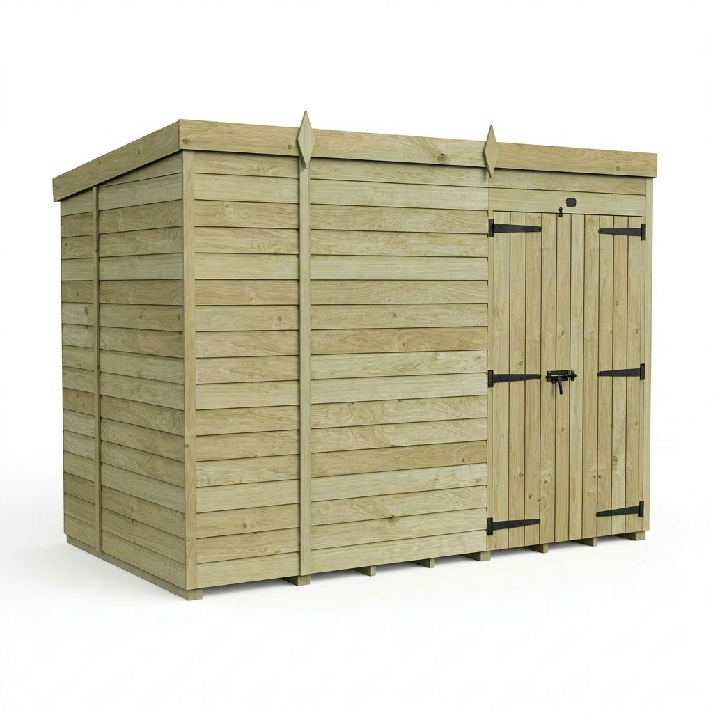 11 x 6 Pent Shed (Double Door, No Windows) - view 6
