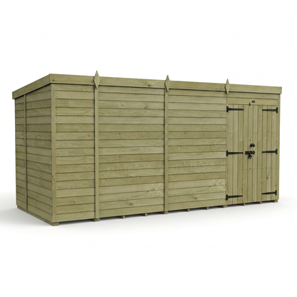 14 x 6 Pent Shed (Double Door, No Windows) - view 5