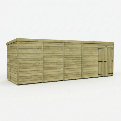 19 x 6 Pent Shed (Double Door, No Windows) - view 3