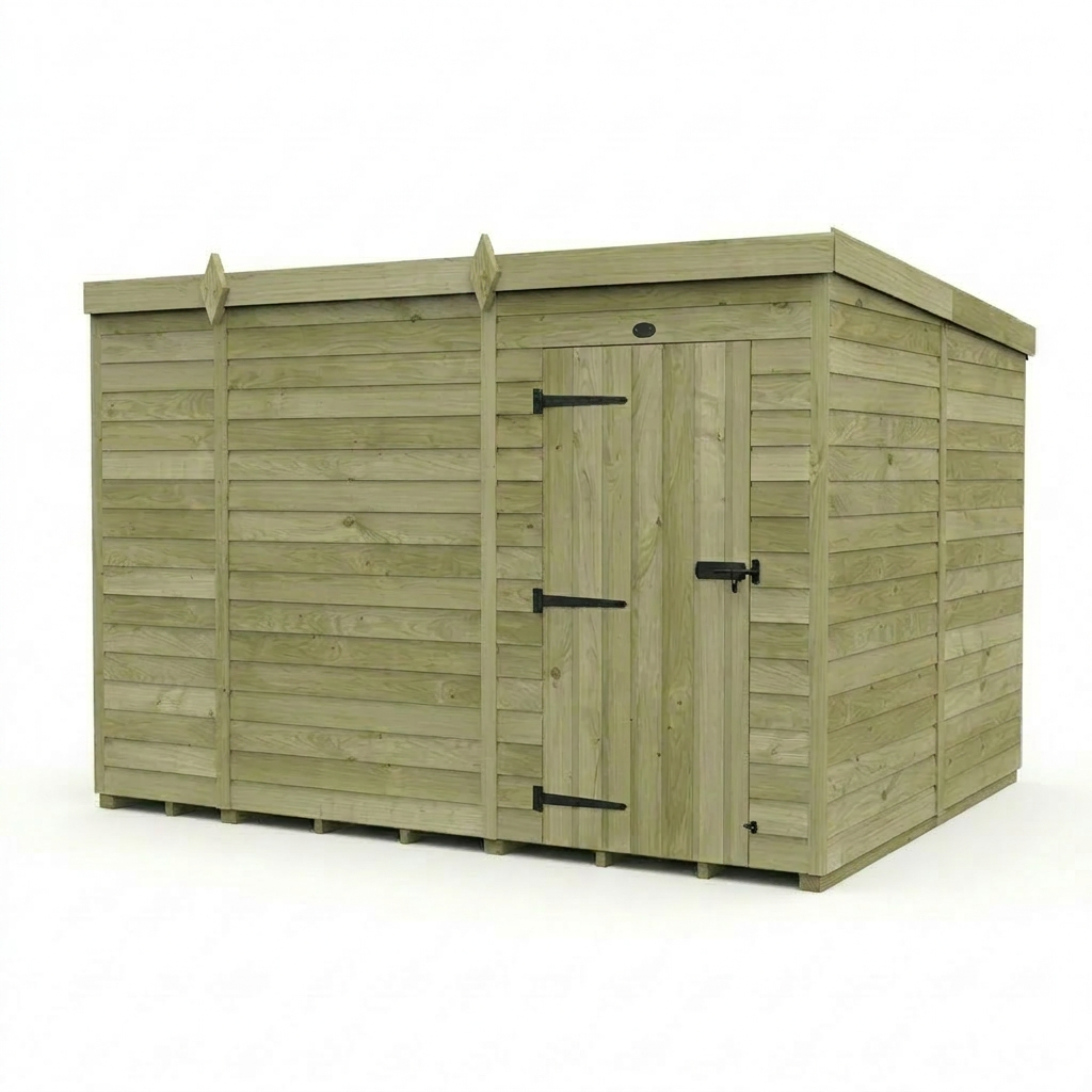 10 x 8 Pent Shed (Single Door, No Windows) - view 6