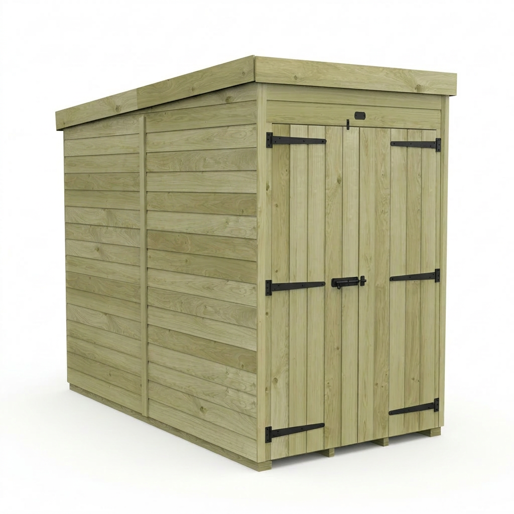 4 x 7 Pent Shed (Double Door, No Windows) - view 5