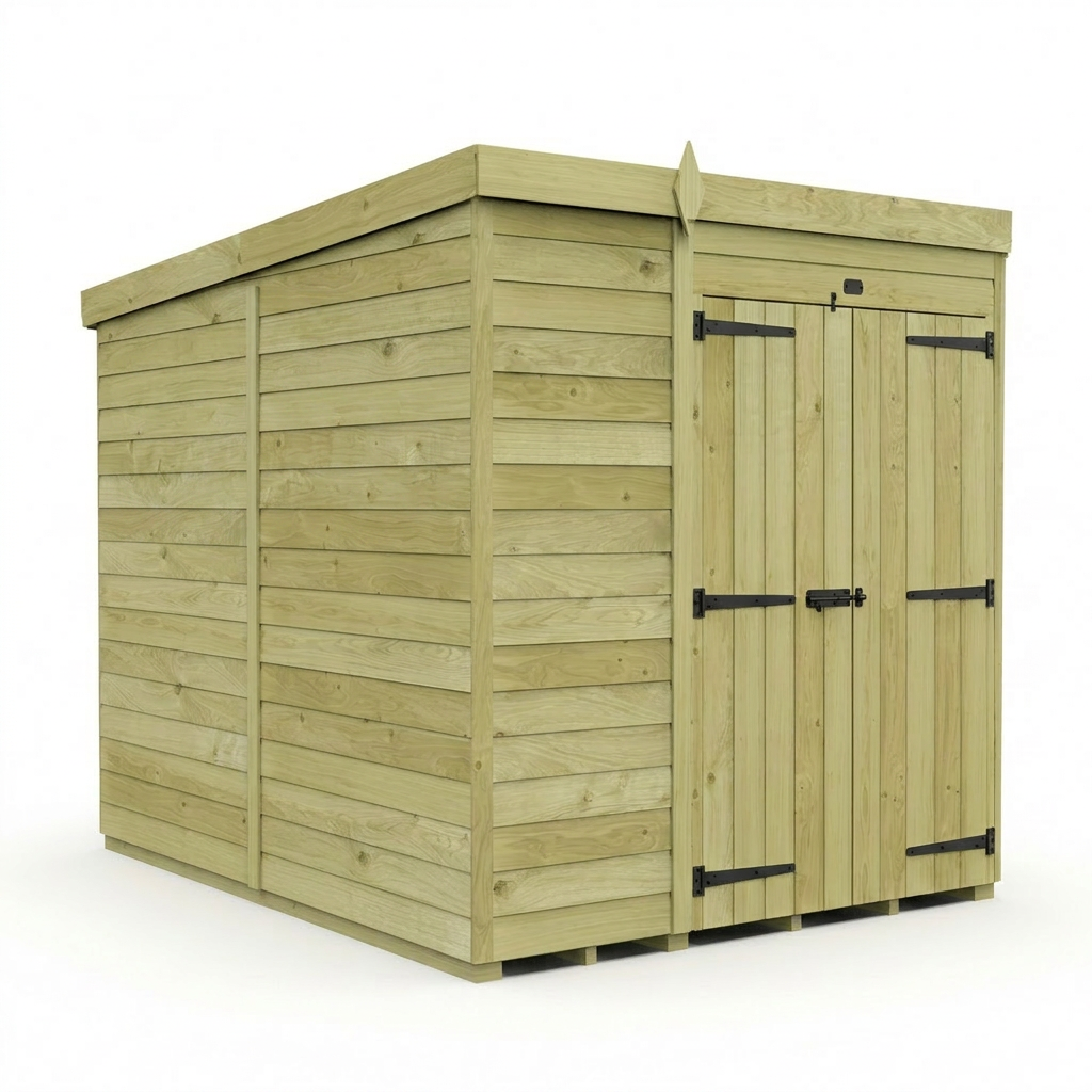 6 x 7 Pent Shed (Double Door, No Windows) - view 6